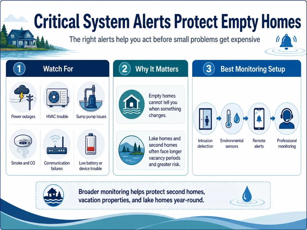 Critical system alerts protect empty homes